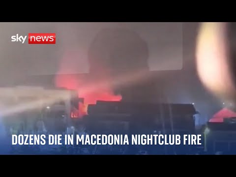 North Macedonia night club fire: Video shows fireworks being released in crowded venue
