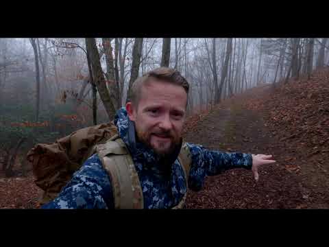 Soaking Rain Camp with Military Surplus Gear - Remote Forest Camping Adventure