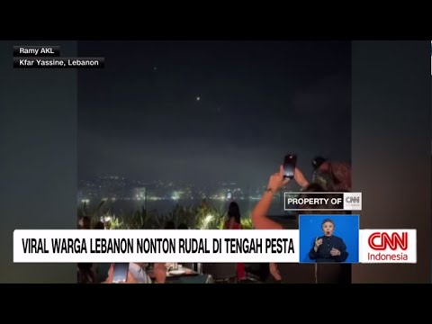 Viral Warga Lebanon Nonton Rudal di Tengah Pesta