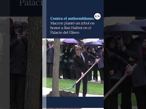 Macron plantó un árbol contra los actos antisemitas en Francia