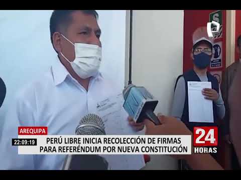 Arequipa: Perú Libre inició recolección de firmas para referéndum por nueva Constitución
