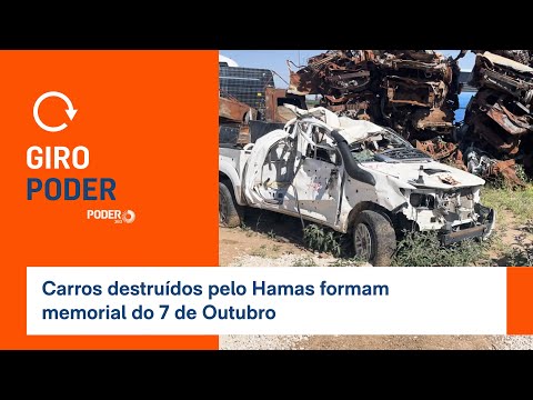 Giro Poder: Carros destrui?dos pelo Hamas formam memorial do 7 de Outubro