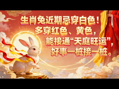 生肖兔近期忌穿白色！多穿紅色、黃色，能接通“天庭旺運”，好事一樁接一樁