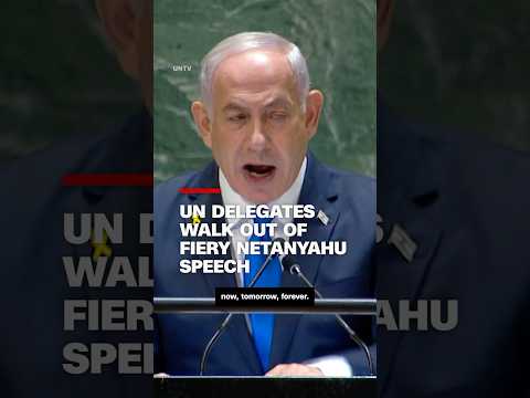 UN delegates walk out of fiery Netanyahu speech