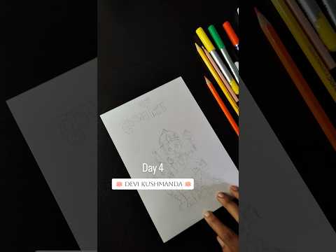 day 4 Devi kushmanda #navaratri #navaratridrawing #painting #art #shorts #ytshort #drawing