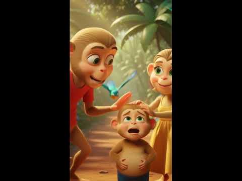 “The Monkey Family’s Tragic Jungle Journey #nivetadhingramusic  #youtubeshorts #cartoon #shortvideo