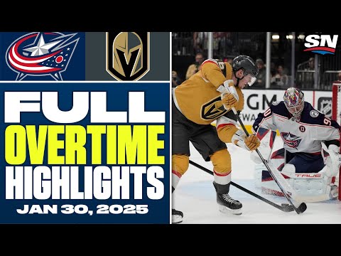 Columbus Blue Jackets at Vegas Golden Knights | FULL Overtime Highlights - January 30, 2025
