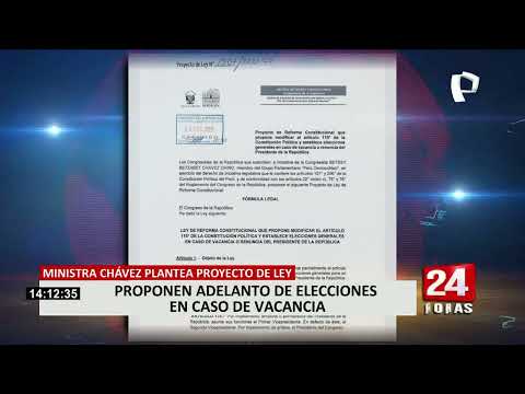 Betssy Chávez presenta proyecto de ley para adelantar elecciones en caso de renuncia o vacancia