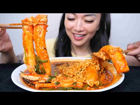 KING CRAB LEGS + SPICY NOODLES + CHEESY RICE CAKE SAUSAGE (ASMR EATING SOUNDS) NO TALKING | SAS-ASMR