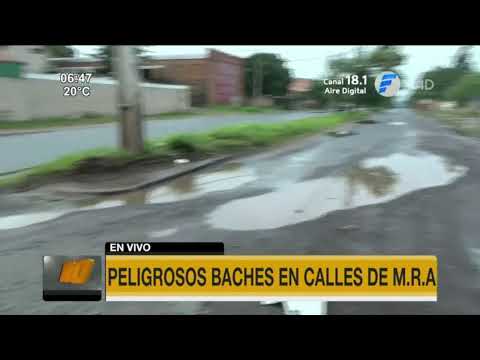 Peligrosos baches en calles de Roque Alonso