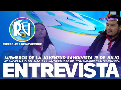 Miembros de Juventud Sandinista en la Revista En Vivo con Alberto Mora – 8 de noviembre del 2023