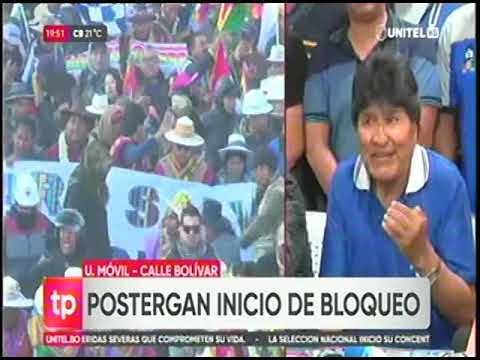 26092024 EVO MORALES POSTERGA INICIO DE BLOQUEOS PROGRAMADOS PARA EL 30 DE SEPTIEMBRE UNITEL