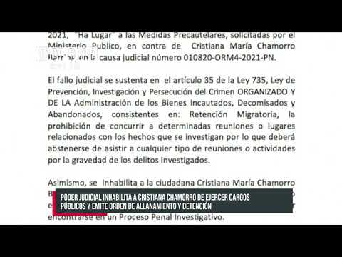 Emiten orden de captura en Nicaragua para Cristiana Chamorro