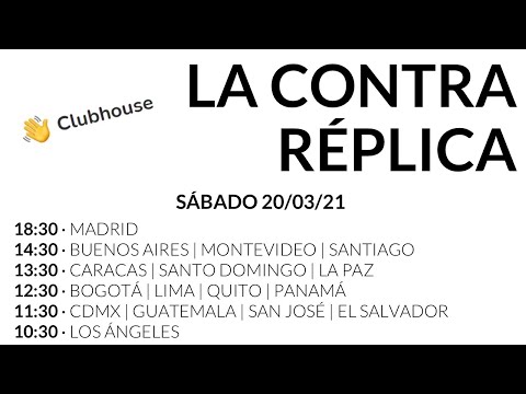 ¡Hoy ContraRéplica en Clubhouse!