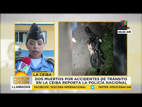 Dos muertos por accidente de tránsito en La Ceiba, reporta la Policía Nacional.