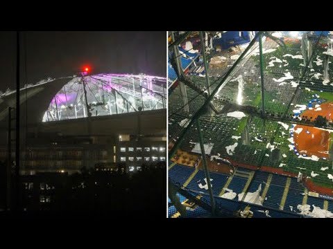 Así el huracán Milton arrancó el techo del Tropicana Field en Florida