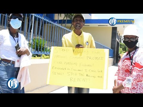 Archbishop Brian Cameron protests against the killing of Jamaica's children