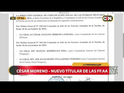 César Moreno, nuevo titular de las Fuerzas Militares