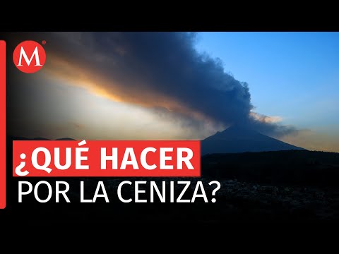 Recomendaciones a la ciudadanía por caída de ceniza del volcán Popocatépetl en Puebla