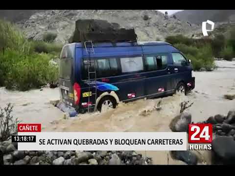 Cañete: quebradas se activan y bloquean carretera de Yauyos