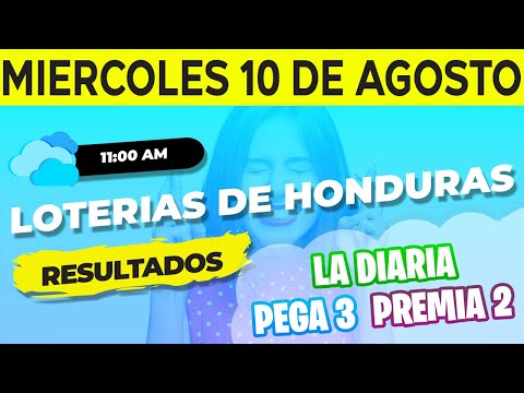 Sorteo 11AM Loto Honduras, La Diaria, Pega 3, Premia 2, Miércoles 10 de Agosto del 2022 | Ganador
