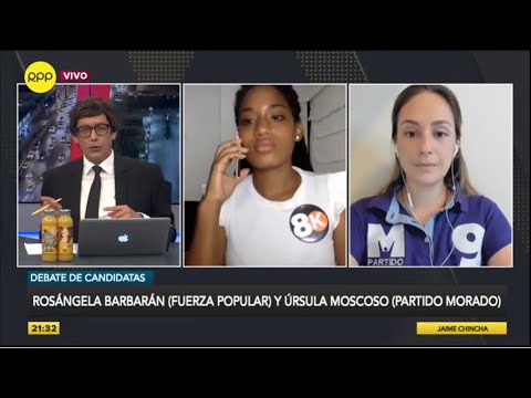 Debate de candidatas: Rosángela Barbarán (Fuerza Popular) y Úrsula Moscoso (Partido Morado)