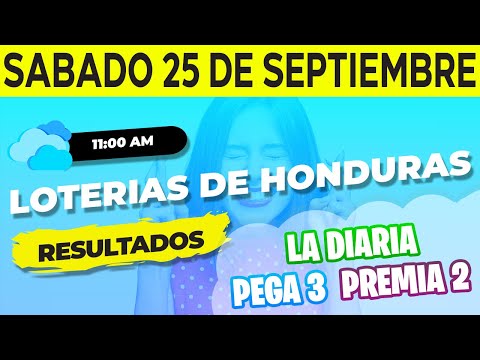Sorteo 11AM Loto Honduras La Diaria Pega 3 Premia 2 Sábado 25 de Septiembre del 2021 | Ganador ?
