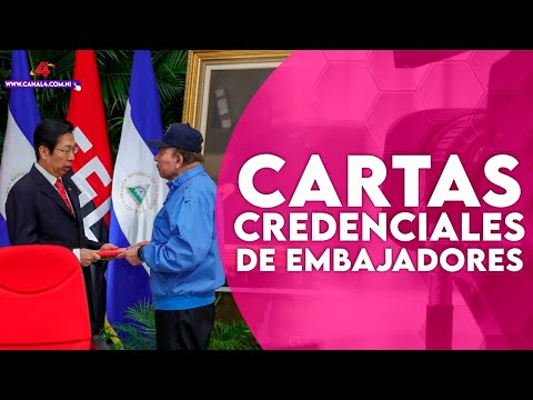 Comandante Daniel Ortega durante el acto de recibimiento de cartas credenciales de 14 Embajadores