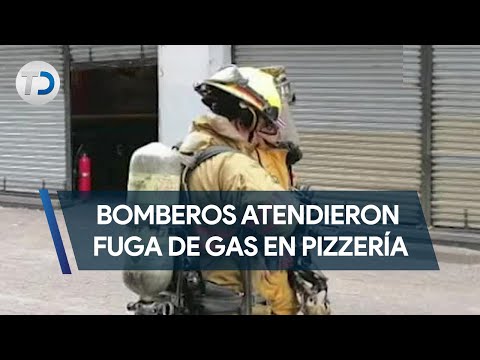 Bomberos atendieron fuga de gas en pizzería