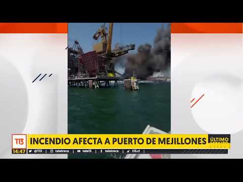 Gigantesco incendio se registra el puerto de Mejillones