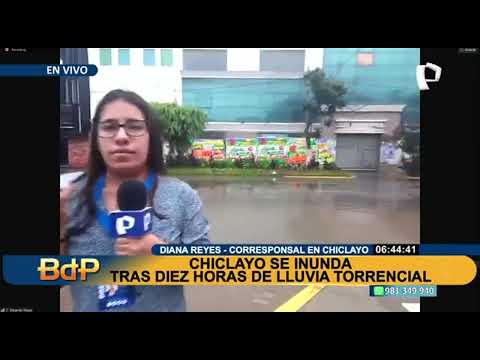 Chiclayo se inunda tras diez horas de lluvia torrencial