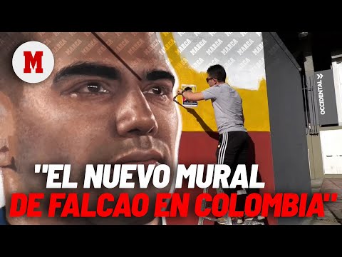 Emerson Cáceres inaugura un nuevo mural de Falcao en Colombia, su tierra natal  MARCA