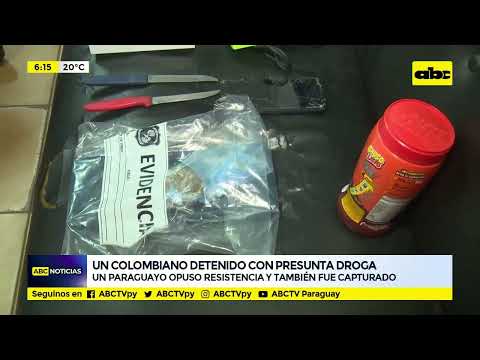 Un colombiano detenido con presunta drogas