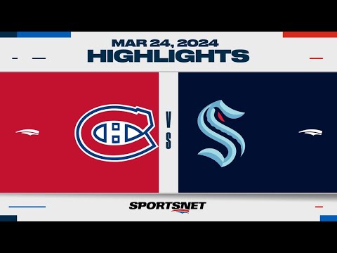 NHL Highlights | Canadiens vs. Kraken - March 24, 2024