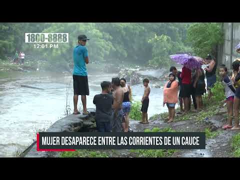 Mujer es arrastrada por la corriente de un cauce en barrio capitalino - Nicaragua