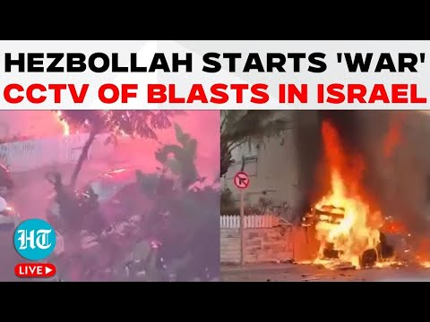 LIVE | Hezbollah Shows First Footage Of Major Attack, Rocket Hits On CCTV; Panicked Israelis React