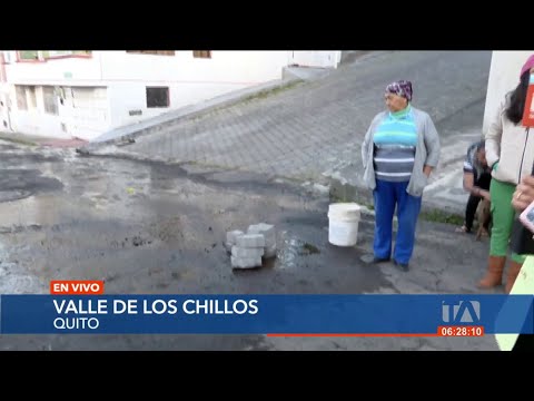 En el sector de La Hopitalaria en el Valle de los Chillos existe una gran fuga de agua