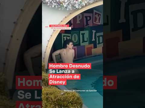 Hombre desnudo se lanza a atracción de Disney - N+ #disneyland #juegosmecanicos