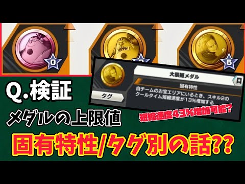 【検証】メダルの上限はタグ固有特性合わせてのものなのか【バウンティラッシュ】