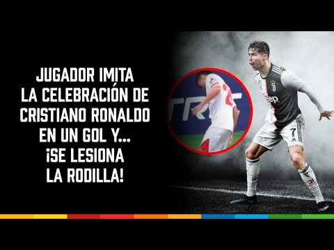 Jugador imita la celebración de Cristiano Ronaldo en un gol y… ¡se lesiona la rodilla!