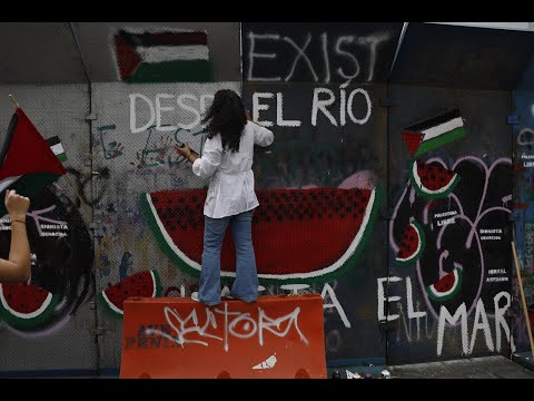 Pintas por Palestina, en el Ángel
