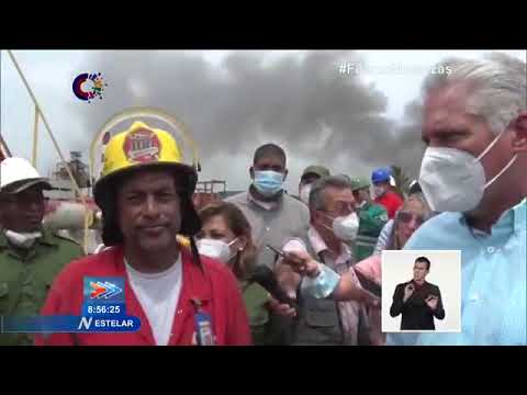 Cuba: Visitó Díaz-Canel central termoeléctrica Antonio Guiteras en Matanzas