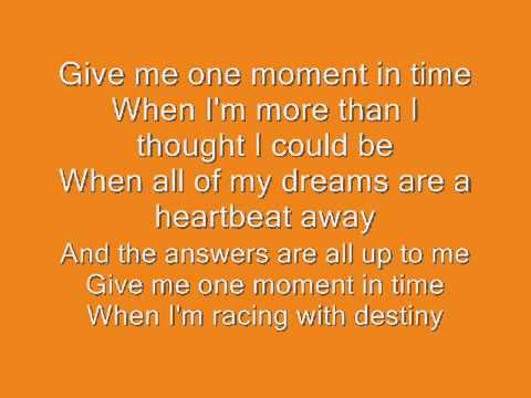 Whitney Houston one moment in time lyrics