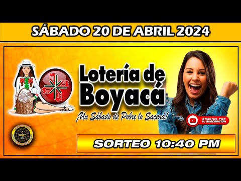 Resultado de LA LOTERIA DE BOYACA del SÁBADO 20 de Abril 2024 #loteria #loteríadeboyacá