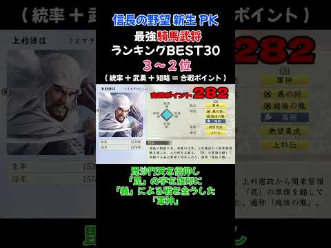 「馬術」持ち騎馬武将ランキングBEST30 3~2位【信長の野望・新生PK】  #ランキング#信長の野望新生pk #ゲーム実況#武将#騎馬#最強