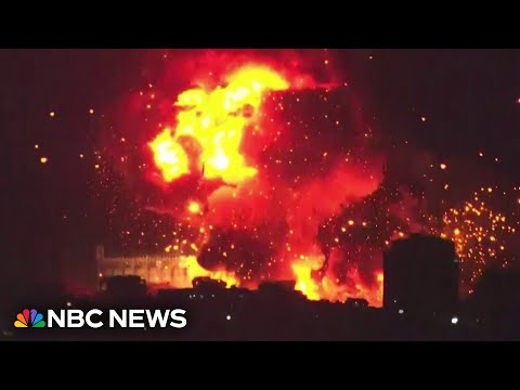 Large bomb blasts light up the skies over Beirut