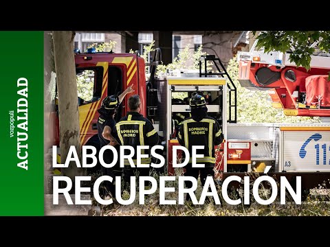 Bomberos de Madrid afrontan labores complicadas para recuperar las posibles víctimas del derrumbe