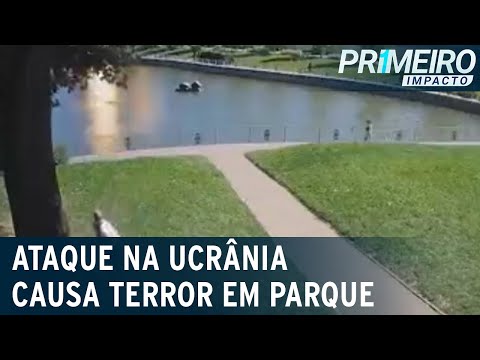 Câmera mostra terror em parque da Ucrânia durante ataque a shopping | Primeiro Impacto (30/06/22)