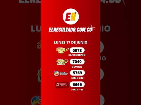 RESULTADO LOTERIA CUNDINAMARCA - LOTERIA TOLIMA  Y ASTRO LUNES 17 DE JUNIO  #Shorts