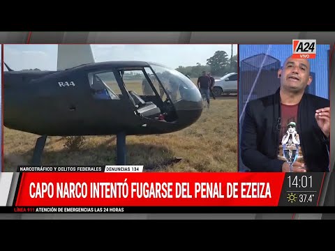 Capo narco intentó fugarse del penal de Ezeiza en helicóptero